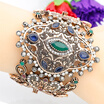 2017 Unique Charm Retro Cuff Bracelet For Women Gold Color Turkish Style Adjust Size Big Love Bracelet Party Jewelry Accessories