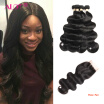 Alot Indian Body Wave With Closure 7a 4 Bundles Body Wave With Closure Human Hair Weave With Closure India Virgin Hair With Closur