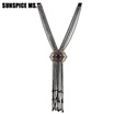 Vintage Turkish Women Seed Bead Strand Pendant Necklace Long Tassels Sweater Chain Combined Necklace Antique Gold Color Jewelry
