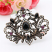 Fashion Turkish Women Hijab Brooch Antique Gold Color Hollow Flower Resin Corsage Jewelry Indian Bohemia Ethnic Wedding Bijoux