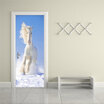 Modern Simple White Horse Photo Wall Mural Door Sticker Living Room Bedroom Study DIY Home Decor PVC Wallpaper Sticker 77CMX200CM