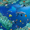 Free shipping custom Underwater World Dolphin 3D Floor bathroom floor mural skidding thickened living room wallpaper 250cmx200cm