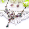 Exquisite Turkey Bridal Flower Jewelry Sets Resin Earrings Tulips Flower Necklace Rhinestone Women Wedding Ethnic Jewelry Sets