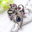 Hollow Bouquet Bow Brooch Women Turkish Pendant Jewelry Antique Gold Color Multicolor Resin Brooches Broches Hijab Scarf Pins