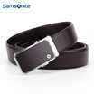 Samsonite Mens Belt Casual Business Belt Automatic Buckle Belt Imported Leather Pants Belt Brown TK203001 120CM