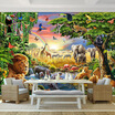 Custom Photo Mural Wallpaper For Wall 3D Cartoon Animal Landscape Wall Paper Roll Kids Room Living Room Fresco Wall Covering 3D