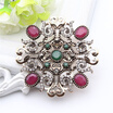 Turkish Brooch Symmetric Arabesque Women Jewelry Antique Gold Color Broches Resin Brooches Ladies Hijab Scarf Pins Cap Badge