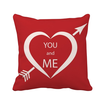 Valentines Day Red White You And Me Square Throw Pillow Insert Cushion Cover Home Sofa Decor Gift