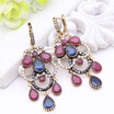 Vintage Ethnic Tassel Turkish Earrings For Women Color Crystal Long Drop Earring Jewelry Resin Brinco Grande From India Wedding