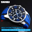 SKMEI 9128 Mannen Quartz Horloges Fashion Sport Stoppen Horloge Auto Datum 30 M Waterdicht Klokken Relogio Masculino Mannelijke Me