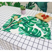 Yuan Yuan cotton linen placemat ins wind green plant napkin insulation pad Nordic table cloth pad dish pad photo background cloth