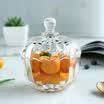 Delisoga transparent glass sugar bowl candy jar dawn European creative with cover dried fruit nuts snack box storage storage tank home living room home decoration gift decoration