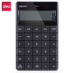 Deli deli dual power seamless button office desktop calculator black 1589P