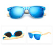 Unisex Bamboo Sunglasses Men Wooden Sun glasses Women Mirror Eyeglasses- Black Blue Mercury