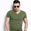 New Spring Fashion Brand V-Neck Slim Fit Short Sleeve T Shirt Men Trend Casual Mens T-Shirt Korean T Shirts