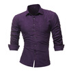 Mens Long Sleeve Slim Fit T Shirt Business Lapel Tops