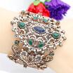 2017 Unique Charm Retro Cuff Bracelet For Women Gold Color Turkish Style Adjust Size Big Love Bracelet Party Jewelry Accessories