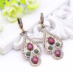 New Vintage Long Earring Turkish Antique Gold Hollow Floral Jewelry Earrings For Women Arabesque Brincos Pendientes Mujer Moda