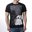 Black Mens Printed O-Neck Short Sleeve T-Shirts