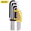 Deli deli long flat head hex wrench set chrome vanadium steel L-type hex driver screwdriver 9 piece set DL2173