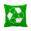 Recycle Green Square Warning Mark Square Throw Pillow Insert Cushion Cover Home Sofa Decor Gift