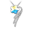 Fashion Flower Necklace For Women Austrian Crystal Trendy Jewelry Necklaces Pendants White Gold Plated 1071