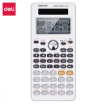 Deli deli 82CN versión en chino de doble potencia función de pantalla grande calculadora fácil extracción de protección operación de la cubierta Pantalla chino adecuado para pequeño temprano enseñanza alta tutorial blanco