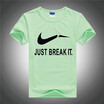 New Mens Fashion Casual Short SleeveJUST BREAK IT Print Cotton Plain Lined Slim Sport T-Shirt