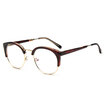 women eye glasses frame men Vintage metal round half frame Brand design eyeglasses Myopia Glasses spectacles Optical Clear Lenses