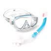 WaterTime Razor Children Boys & Girls Snorkeling Sambo Youth Equipment Scuba Mirror Snorkel Set Light Blue