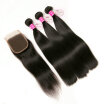 CLAROLAIR Hair Brazilian Virgin Hair With Closure 3 Bundles With Closure Brazilian Straight Hair With Closure Virgin Unprocessed H