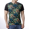 Mens Personality Pullovers Short Sleeves Fan Printed T-shirts