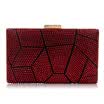 Milisente Nuevo diseño de las mujeres bolsos de noche bolso de fiesta de cristal de dos lados Hot-fix embrague Charmeuse monedero de la boda