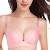 Hot Latest One-piece Seamless Solid Color Smooth Gather Adjustable Rimless Sexy Bra Underwear Set 9Colors