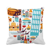 Italy Roman Theater Heart Square Throw Pillow Insert Cushion Cover Home Sofa Decor Gift