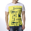 Mens White Round Collar Short Sleeve Tool Printed T-Shirts