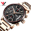 NIBOSI Quartz Wrist Watch Men Top Brand Luxury Watch Fashion Men Sport Watch Leather Band Chronograph Stainless Steel Relogios