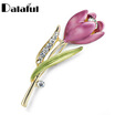 Elegant Tulip Flower Brooch Pin Crystal Costume Jewelry Clothes Accessories Jewelry Brooches For Wedding
