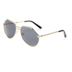 Vintage Modern Cut edge Sunglasses Metal Frame Mirror Flat Mirror Sun Glasses Reflective Coating Lens