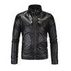 Mens Long Sleeved Motorcycle Leather Jackets New Fashion Solid Color Mens Coat Leather Jacket