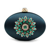 Milisente Women Evening Bags Ladies Crystals Diamond Flower Purses Fashion Silk Oval Round Wedding Box Clutches Purse