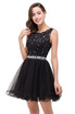 Tulle Beaded Crystal Short Prom Evening Homecoming Dress Cocktail Pageant Cocktail Gown
