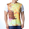 Fashion Mens Short Sleeve Round Neck Pullover Floral Printing T-Shirt