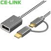 CE-LINK Type-Cmicro usb two in one OTG adapter Android phone U disk data cable red 018 meters 4192