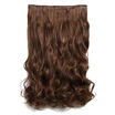 Rhyme 23" Light Brown Full Head One Piece Curly Wave Hair Extensions 5clips Clips in Synthetic Wig Pieces for GirlWoman