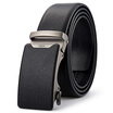Goldlion mens belt automatic buckle business casual belt simple mens youth pants with MPA82004-3191 black 125-130CM