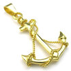 Hpolw Mens&Womens New Design Fashion Charm Stainless Steel Casting 18K Gold Metal Anchor Pendant Necklace18-26 inch Chain