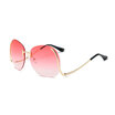 LIKEUS New Fashion Oversized Rimless Sunglasses Women Fashion Big rimless Metal Round SunGlasses Female Clear Gradual SunGlasses