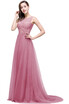 Lace Tulle Long Evening Formal Pageant Prom Gown Ball Gown A-line Wedding Dress