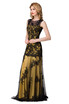 Elegant Lace Mermaid Long Evening Dresses Bridesmaid Tulle Lace Appliques Scoop Formal Party Gown